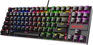 Redragon K552 Mechanical Gaming Keyboard 60% Compact 87 Key Kumara Wired Cherry MX Blue Switches Equivalent for Windows PC...