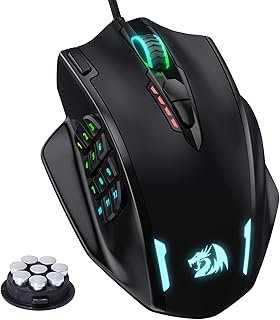 Redragon M908 Impact RGB LED MMO Gaming Mouse with 12 Side Buttons, Optical Wired Ergonomic Gamer Mouse with Max 12,400DP...