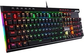 Redragon K580 VATA RGB LED Backlit Mechanical Gaming Keyboard 104 Keys Anti-ghosting with Macro Keys & Dedicated Media Con...