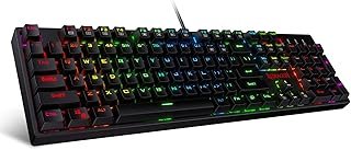 Redragon K582 SURARA RGB Gaming Keyboard, 104 Standard Layout N-Key Rollover Mechanical Keyboard Built-in Linear & Quiet R...