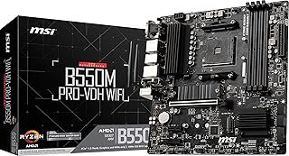 MSI B550M PRO-VDH WiFi ProSeries Motherboard (AMD Ryzen 5000, AM4, DDR4, PCIe 4.0, SATA 6Gb/s, M.2, USB 3.2 Gen 1, Wi-Fi, ...