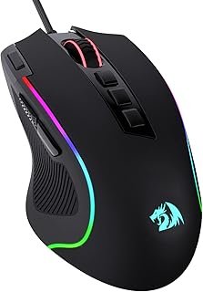 Redragon M612 Predator RGB Gaming Mouse, 8000 DPI Wired Optical Mouse with 11 Programmable Buttons & 5 Backlit Modes, Soft...