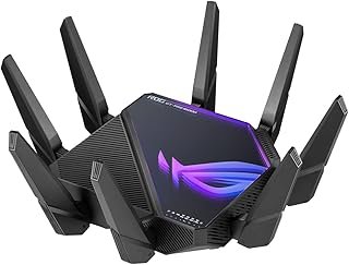 GT-AXE16000 Quad-Band WiFi 6E (802.11ax) Gaming Router, New 6 GHz Band, Dual 10G Ports, 2.5G WAN Port, Dual WAN, AiMesh Su...