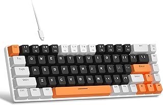 Portable 60% Mechanical Gaming Keyboard, MageGee MK-Box LED Backlit Compact 68 Keys Mini Wired Office Keyboard with Red Sw...