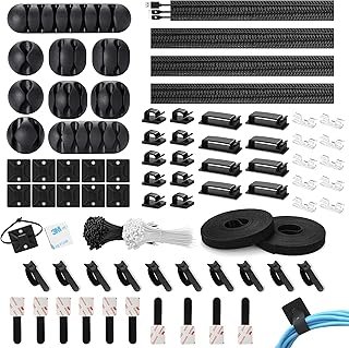 273 Pcs Cable Management Organizer Kit, Cable Organizer for Home and Office. Useful for Power Cord, USB Cable, TV Cable, P...