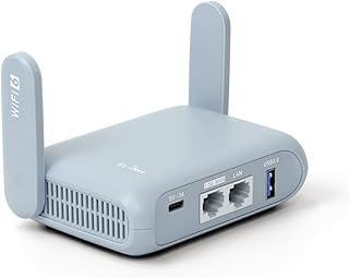 GL.iNet GL-MT3000 (Beryl AX) Pocket-Sized Wi-Fi 6 Wireless Travel Gigabit Router, Connect Public & Hotel Wi-Fi, Captive Po...