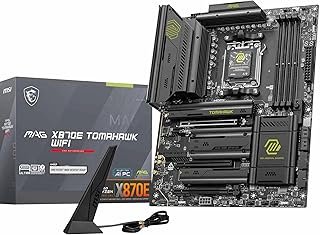 MSI MAG X870E Tomahawk WiFi Motherboard, ATX - Supports AMD Ryzen 9000/8000 / 7000 Processors, AM5-80A SPS VRM, DDR5 Memor...