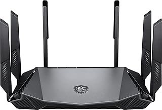 MSI Radix AX6600 WiFi 6 Tri-Band Gaming Router, AI QoS, 1.8GHz Quad-Core Processor, MU-MIMO, Gigabit Wireless, 8-Stream, H...
