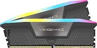 CORSAIR Vengeance RGB DDR5 64GB (2x32GB) DDR5 6000MHz CL30 AMD Expo Intel XMP iCUE Compatible Computer Memory – Grey (CMH6...
