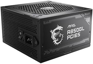 MSI MAG A850GL PCIE5 Power Supply Unit, 850W, 80 Plus Gold, Fully Modular, ATX 3.0, PCIe 5.0 GPU Support, Black Flat Cable...