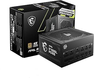 MSI MAG A750GL PCIE5 Power Supply Unit, 750W, 80 Plus Gold, Fully Modular, ATX 3.0, PCIe 5.0 GPU Support, Black Flat Cables