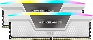 CORSAIR Vengeance RGB DDR5 RAM 64GB (2x32GB) 6000MHz CL30 Intel XMP iCUE Compatible Computer Memory - White (CMH64GX5M2B60...