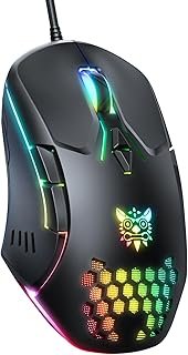 Gaming Mouse, Wired PC Entry Level Mouse with RGB Backlit and Adjustable DPI, Ergonomic Office Laptop Mouse, Computer Game...