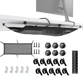 29 Pcs Cable Management Network kit,Under Desk Cable Management Tray Under-Table Cable Management mesh Large-Capacity Wire...