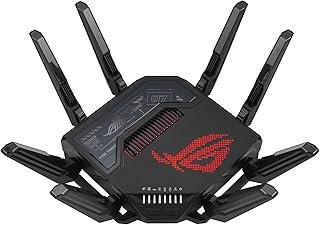ASUS ROG Rapture GT-BE98 Quad-band WiFi 7 AiMesh Extendable Gaming Router, 25Gbps, 320MHz, 4K-QAM, Dual 10G Ports, Quad 2....