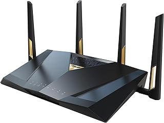 ASUS RT-BE88U Dual-Band WiFi 7 AiMesh Extendable Performance Router, 4K-QAM, MLO, Dual 10G Ports, SFP+, Four 2.5G Ports, F…