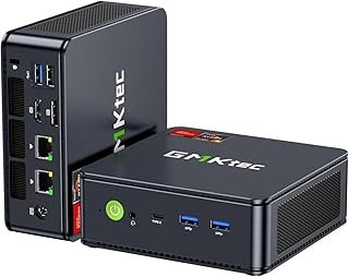 GMKtec Mini Gaming PC AMD Ryzen 5 6600H(Max 4.5GHz) 16GB DDR5 512GB SSD Dual NIC LAN 2.5G /WiFi 6E, USB3.2, USB-C, BT5.2, ...