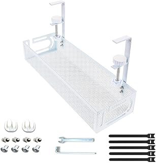 Under Desk Cable Management Tray White,15.7