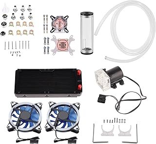 Generic Computer Water Cooling Kit, 240mm Heat Sink, Water Pump, Reservoir, CPU GPU Block, LED Fan