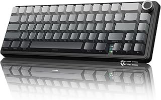 ATTACK SHARK X66 Wireless Mechanical Gaming Keyboard with Knob,Tri Mode USB-C/BT5.0/2.4G Gasket Mounted 60% RGB Gaming Key…